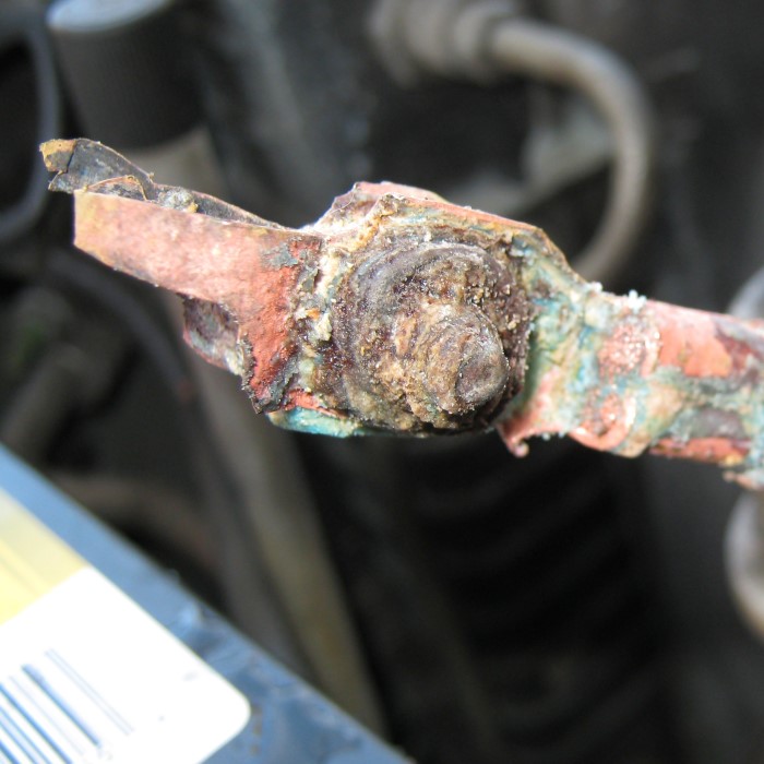 how to clean a corroded battery terminal
