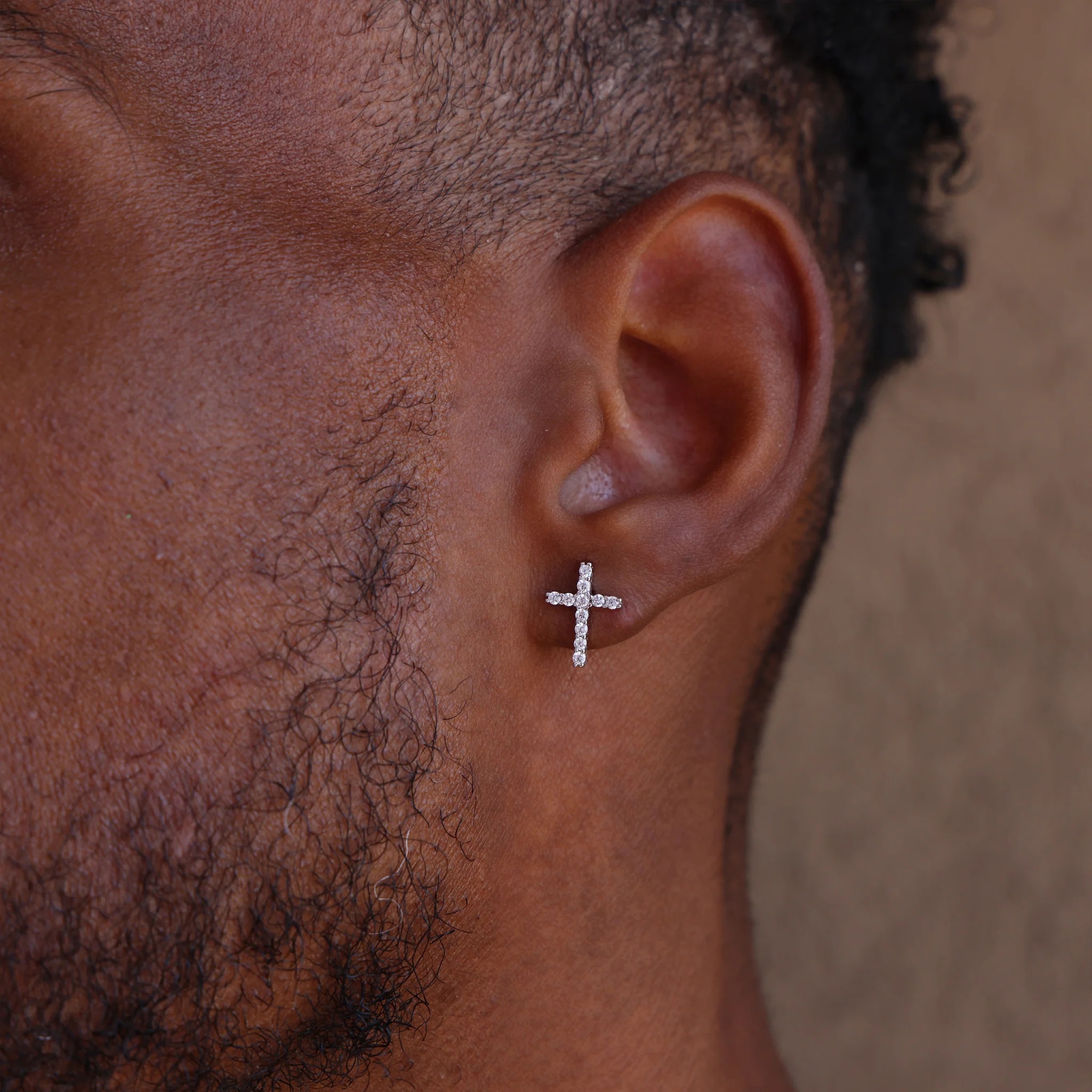 cross earrings men