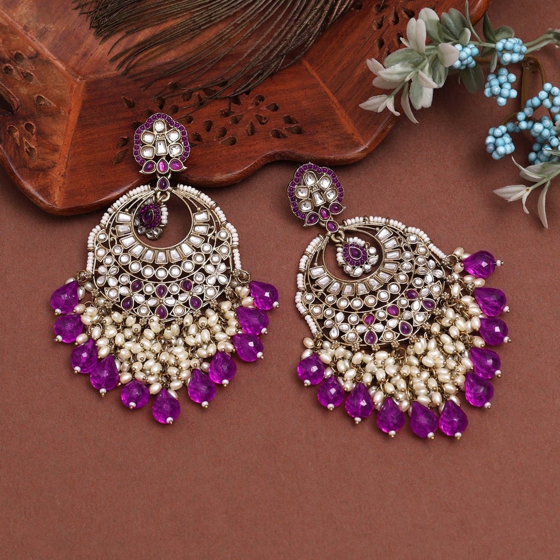 purple earrings