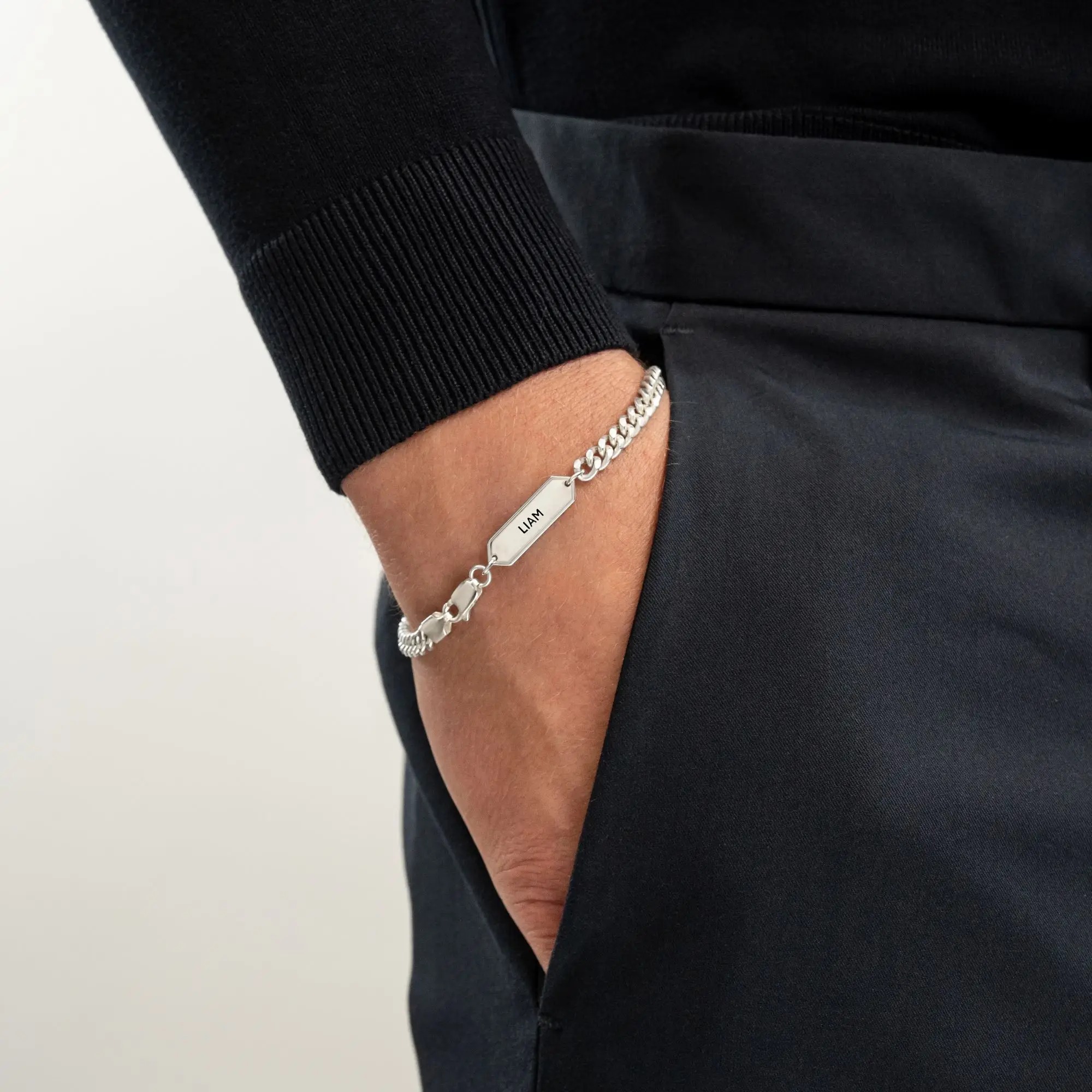 mens bracelets silver