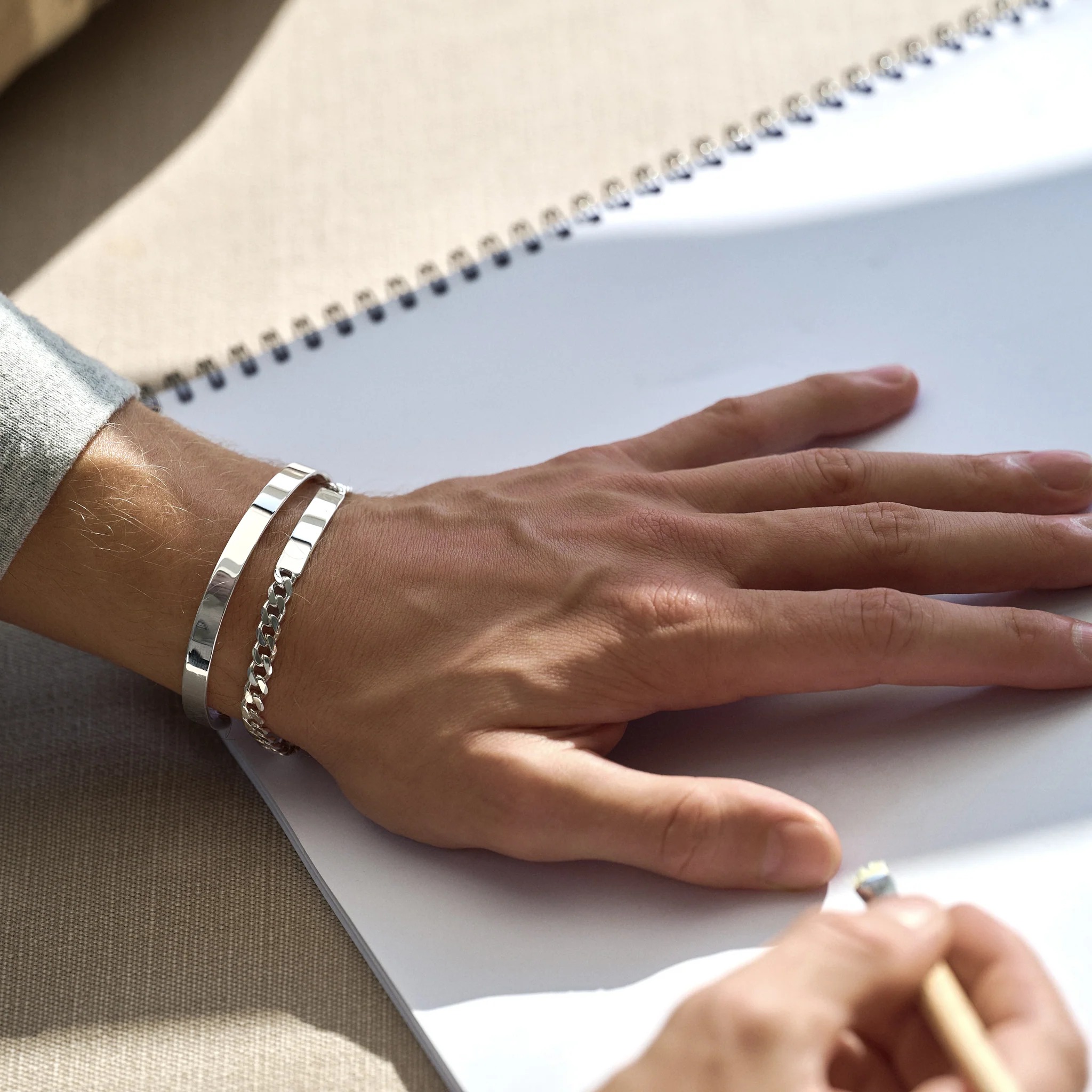 mens bracelets silver