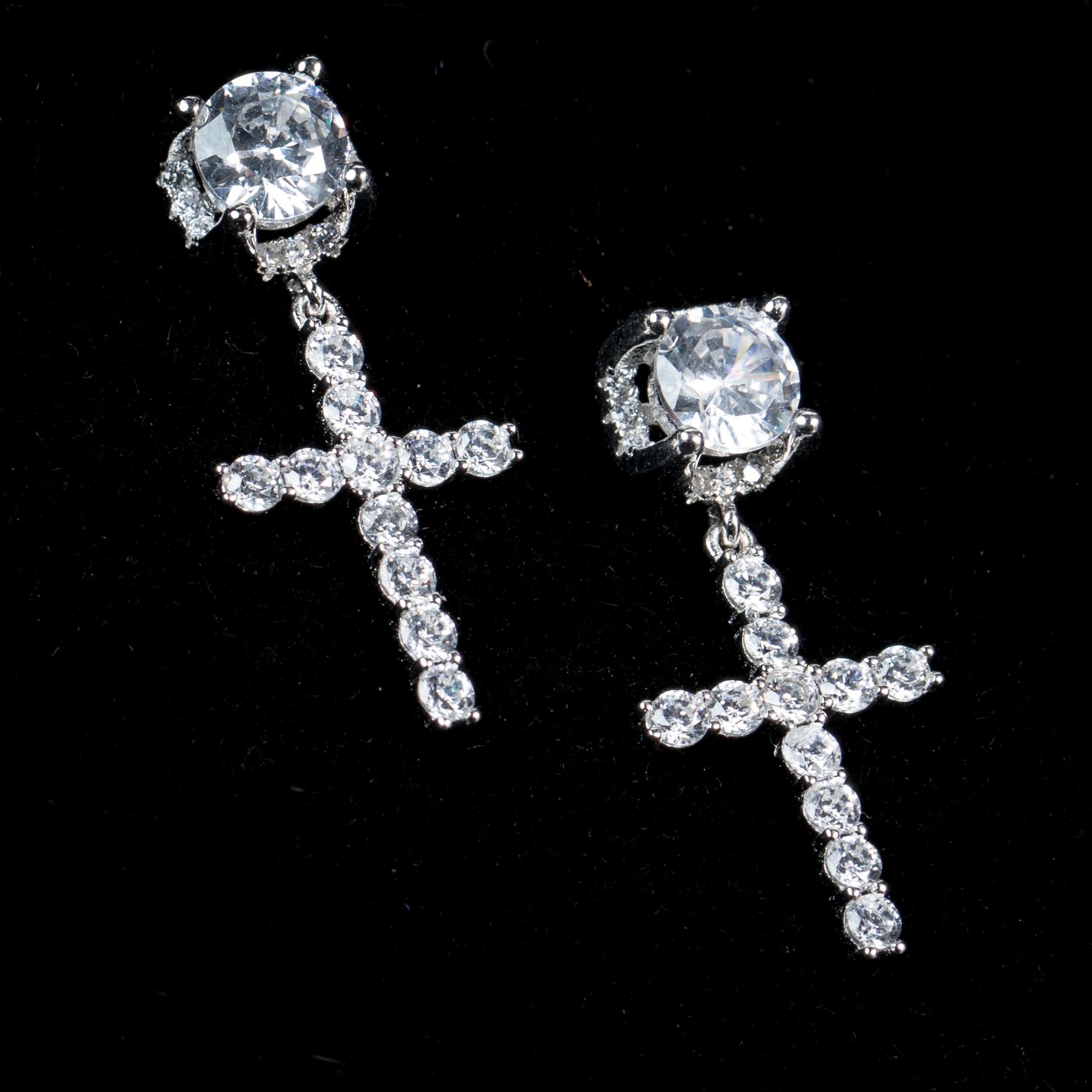 cross earrings men