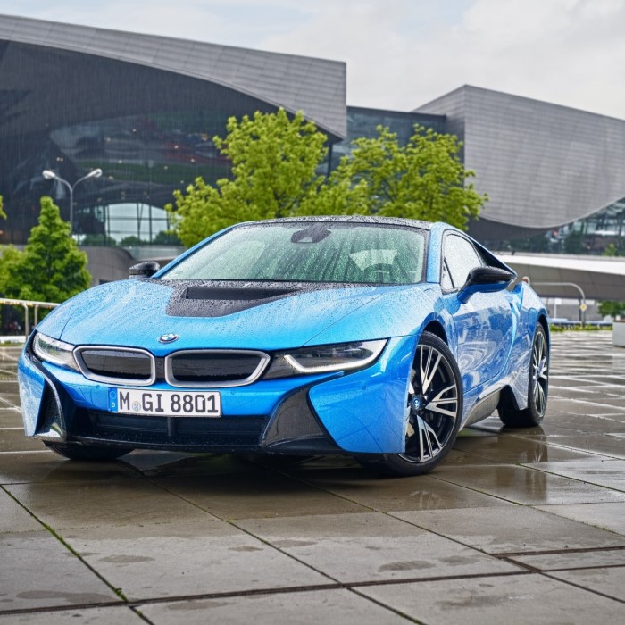 light blue bmw