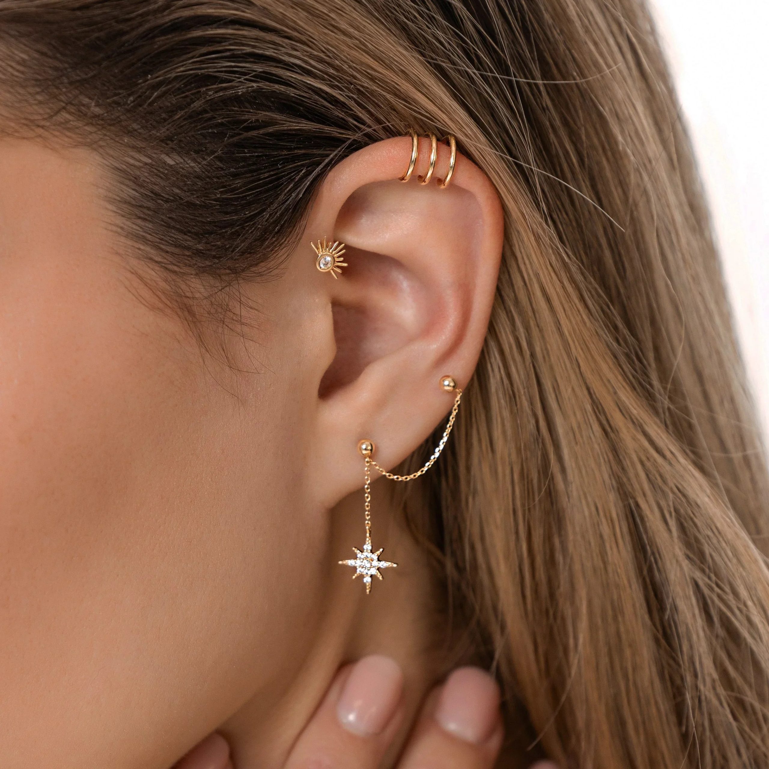 double piercing earrings