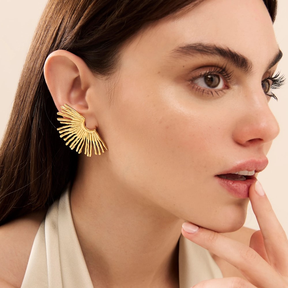 gold statement earrings