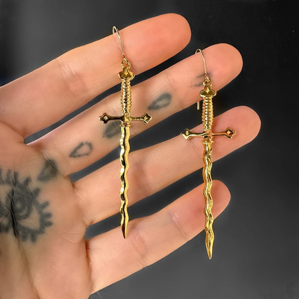Sword Earrings: Keep Metal Details Sharp and Finish Long-Lasting