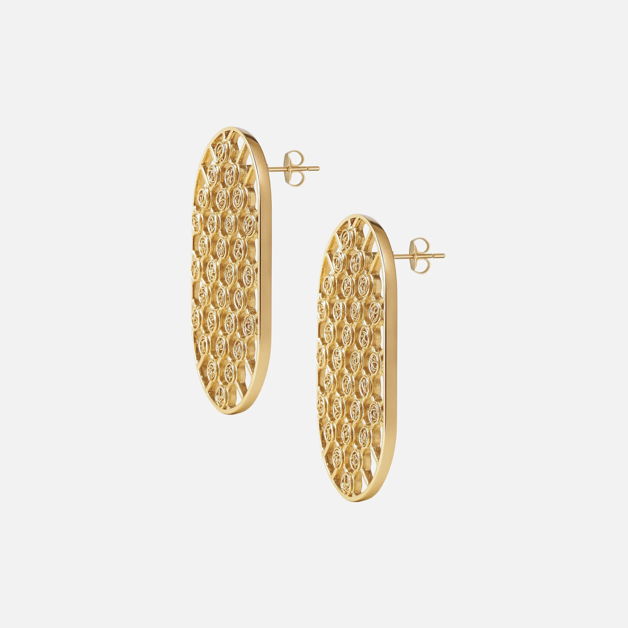 gold statement earrings