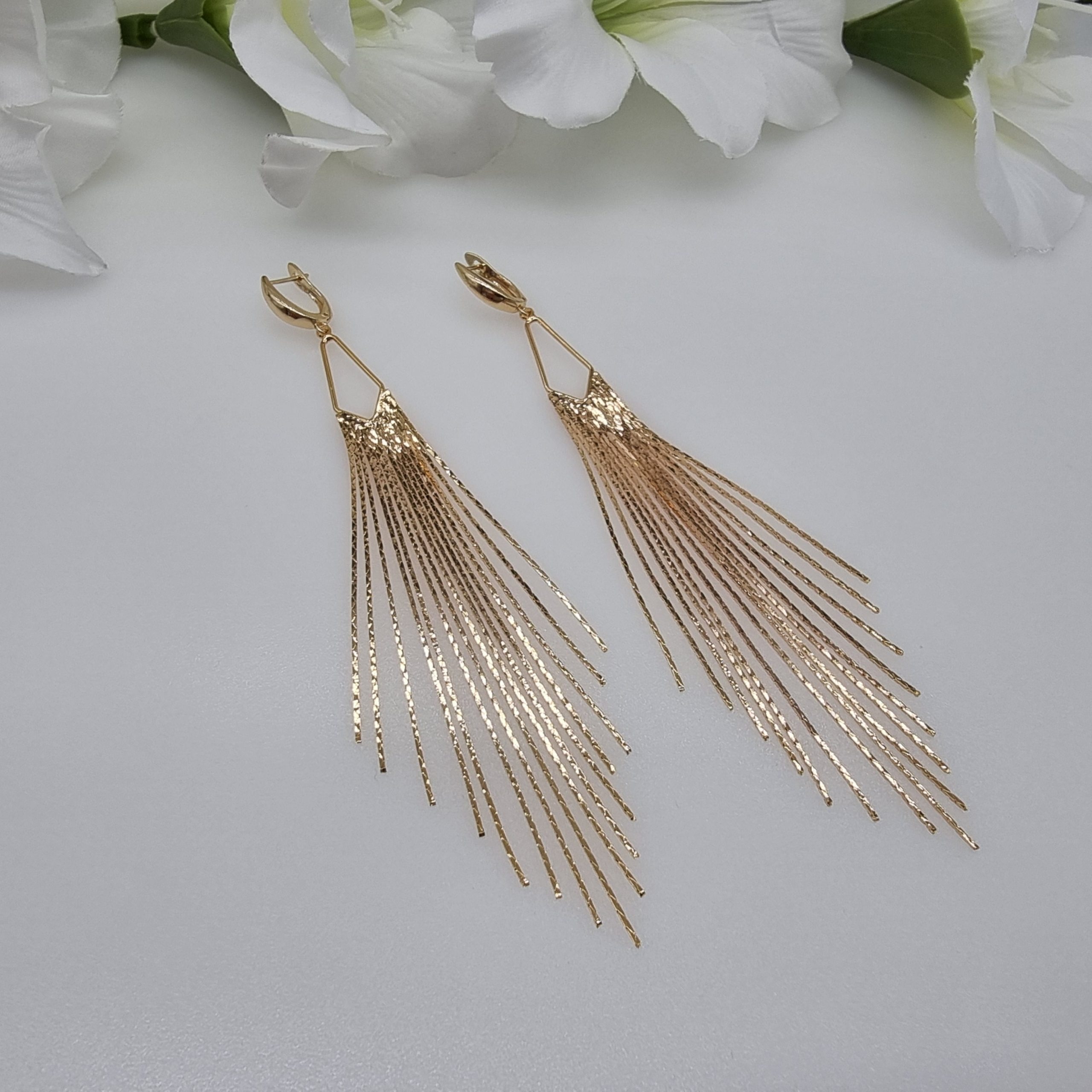 gold statement earrings